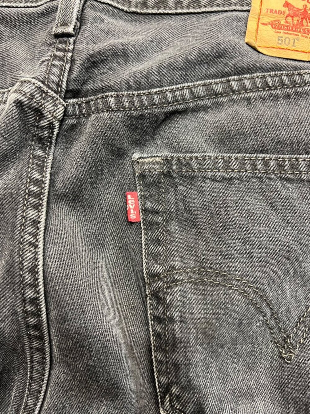 Levi's 501 Dark Black Gray Wash Button Fly Straight Leg Mens Denim Jeans 36 X 34 - Picture 6 of 13